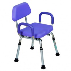 Banco para ducha de aluminio con respaldo y descansabrazos desmontables Purpura