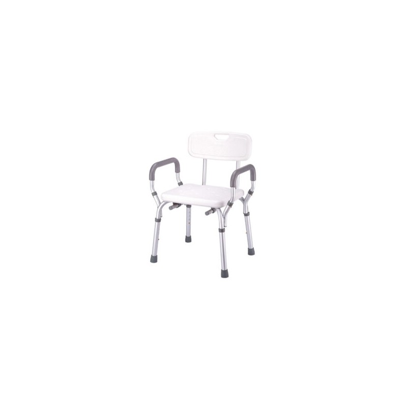 Bancos para Ducha de Aluminio Brazos y Respaldo Desmontables
