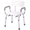Bancos para Ducha de Aluminio Brazos y Respaldo Desmontables