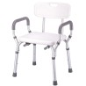 Bancos para Ducha de Aluminio Brazos y Respaldo Desmontables