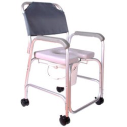 Silla Cómodo Ducha de Aluminio con Ruedas Acojinado