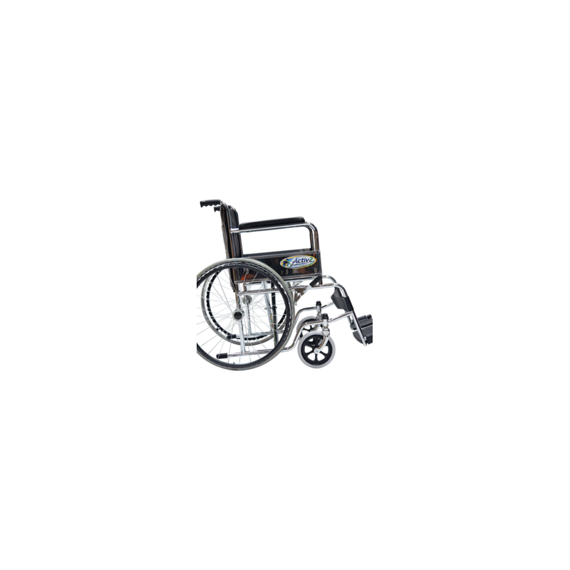 Silla de Ruedas con brazos y descansapies fijos CROMADA