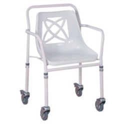 Silla Ducha c/Ruedas Asiento Tipo Concha