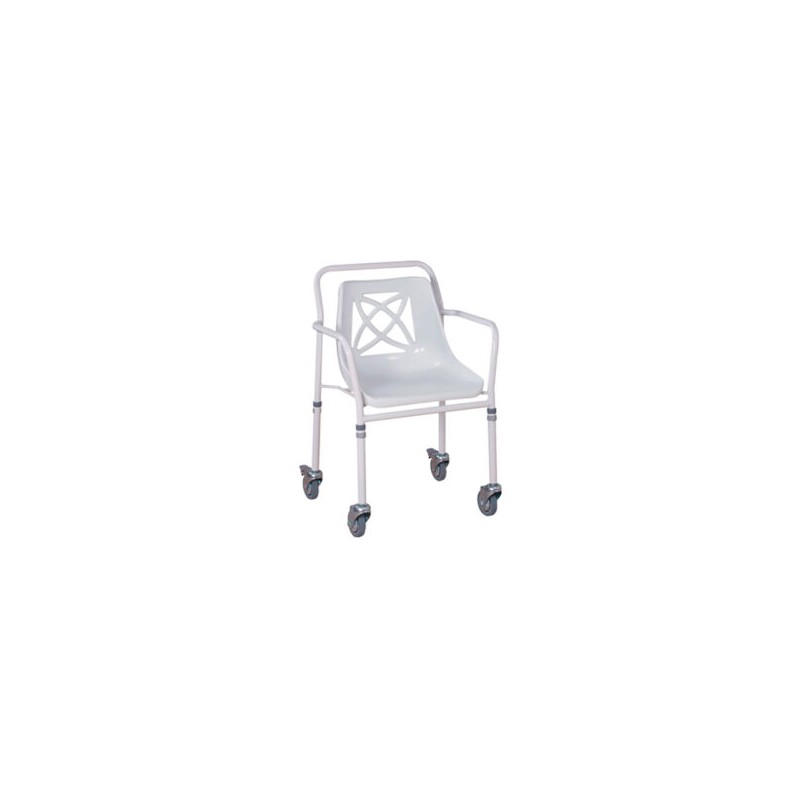 Silla Ducha c/Ruedas Asiento Tipo Concha