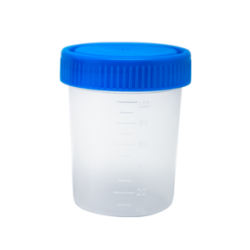 Vaso Recolector Tapa Azul Esteril paquete c/100pzs