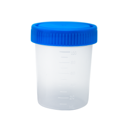 Vaso Recolector Tapa Azul Esteril paquete c/100pzs